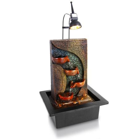 SERENELIFE Water Fountain-Relaxing Tabletop Water Feature Decoration, SLTWF83LED SLTWF83LED